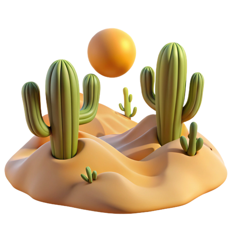 magnificent traditional A Desert Landscape with Cacti and Sand high resolution png