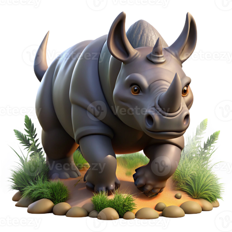 stunning abstract A Powerful Rhinoceros Charging Through detailed png