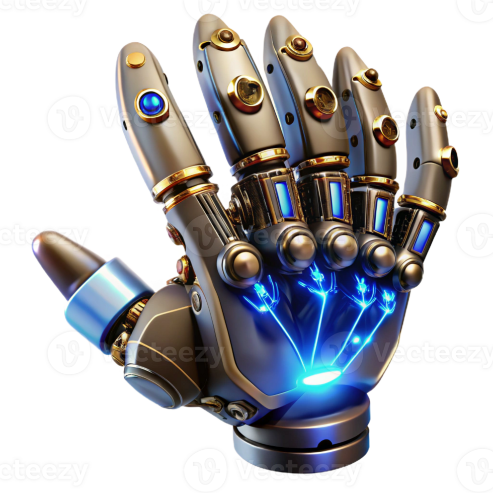 elegant creative A Close Up of a Steampunk Robotic Hand high resolution png