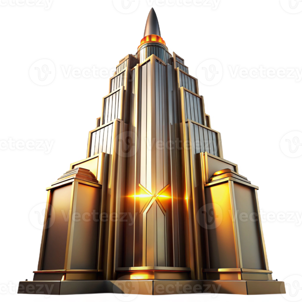 stunning contemporary A Towering Art Deco Skyscraper with high resolution png