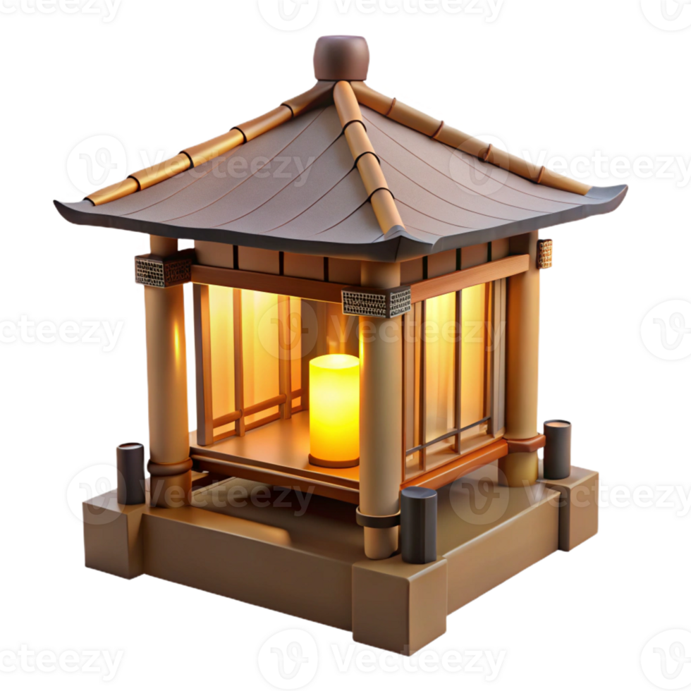 vibrant rustic A Minimalist Japanese Tea House Made of premium png