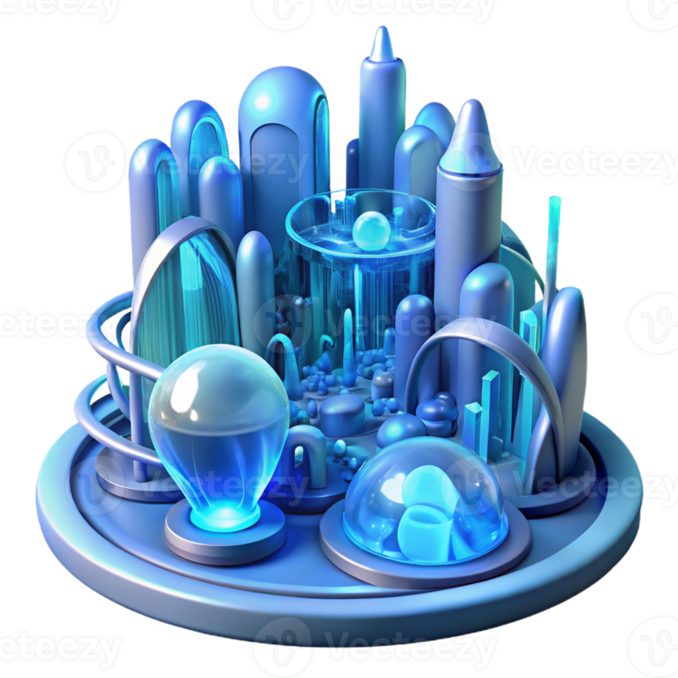 dramatic abstract A Futuristic Bioluminescent City exclusive png