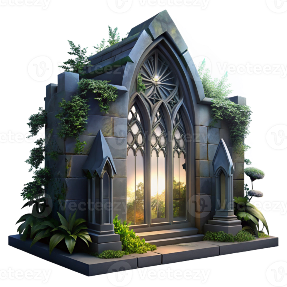 stunning modern A Crumbling Gothic Cathedral Overgrown genuine png
