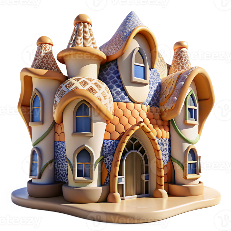 wonderful traditional A Gaudi Inspired House with Mosaic Tiles authentic png