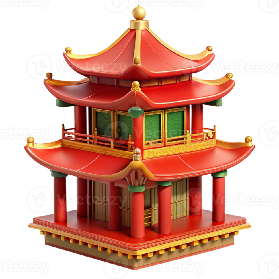 elegant abstract A Traditional Chinese Pagoda Adorned original png