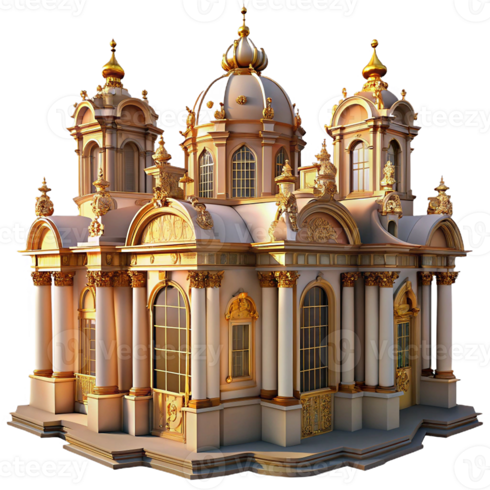 vibrant rustic An Ornate Baroque Palace Golden authentic png