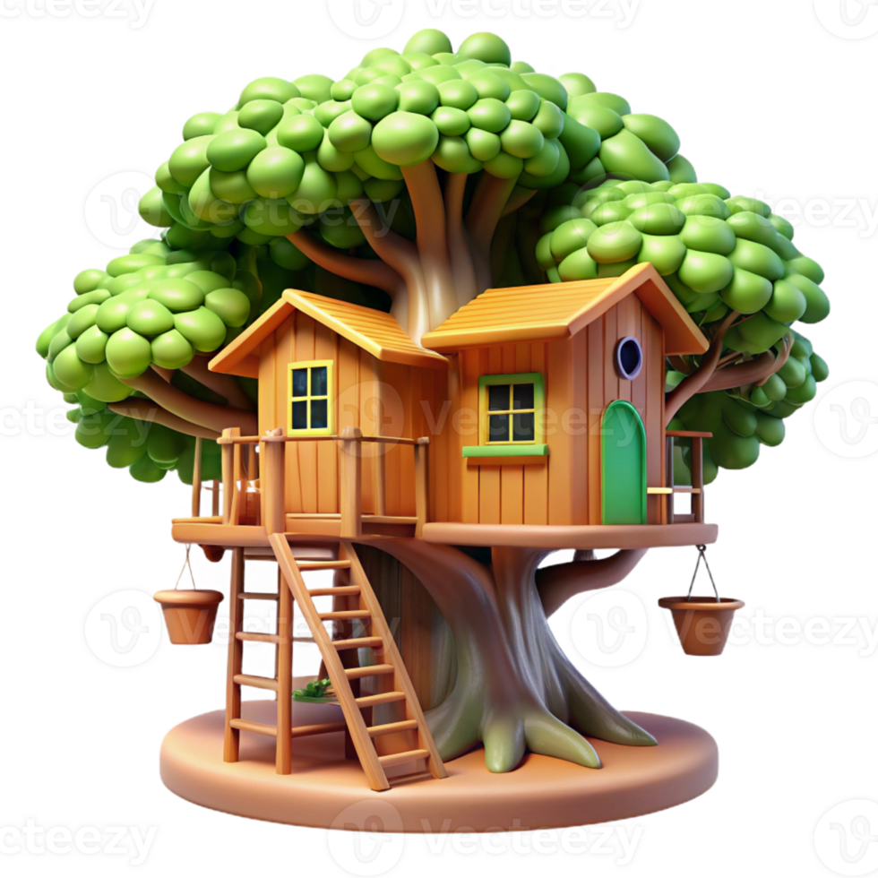 serene contemporary An Intricate Treehouse Built Into a Giant high quality png