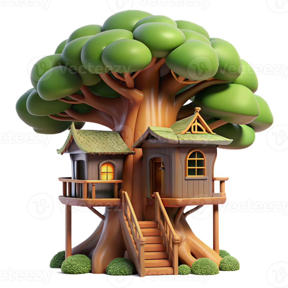 stunning classic An Intricate Treehouse Built Into a Giant 4K png