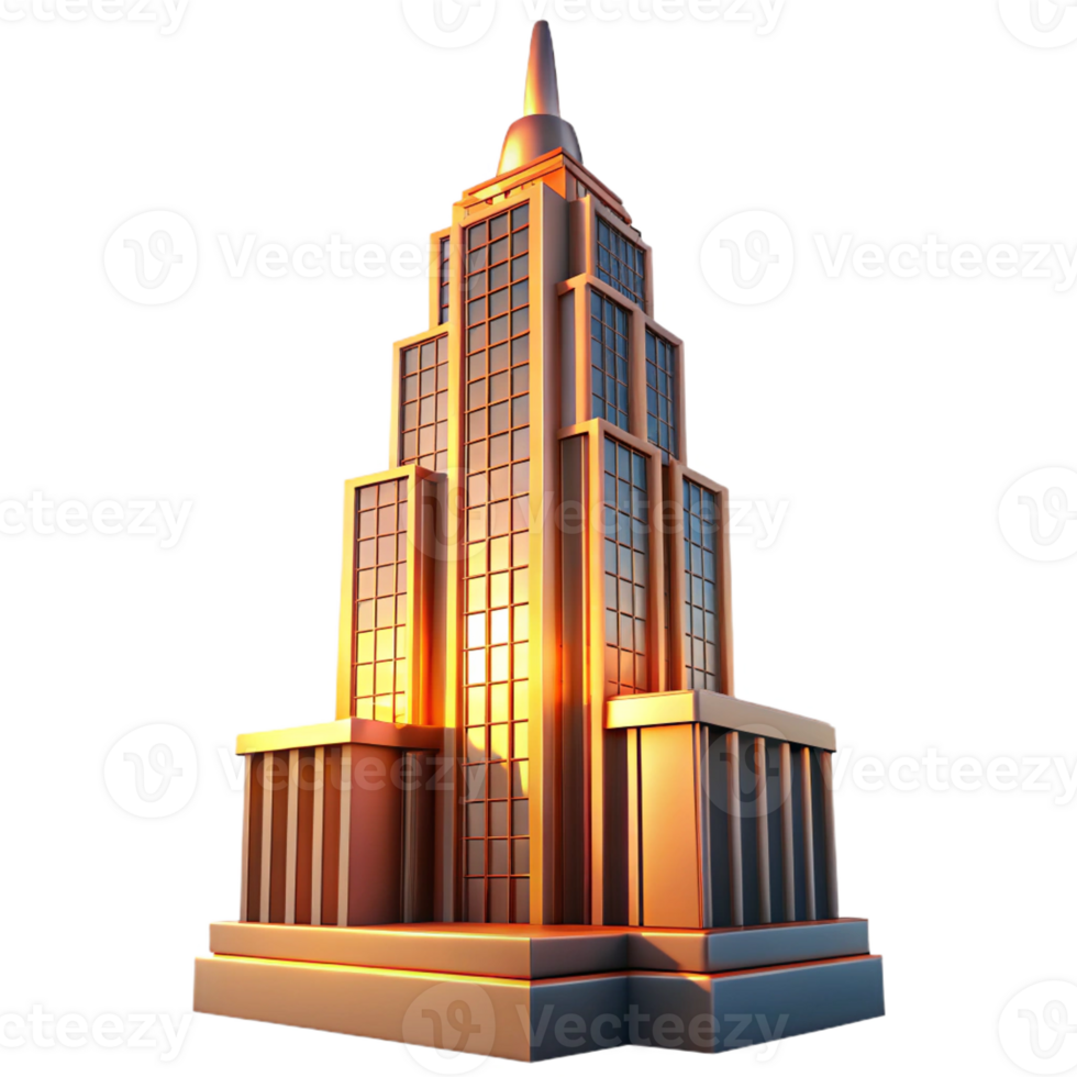extraordinary artistic A Towering Art Deco Skyscraper Geometric premium png