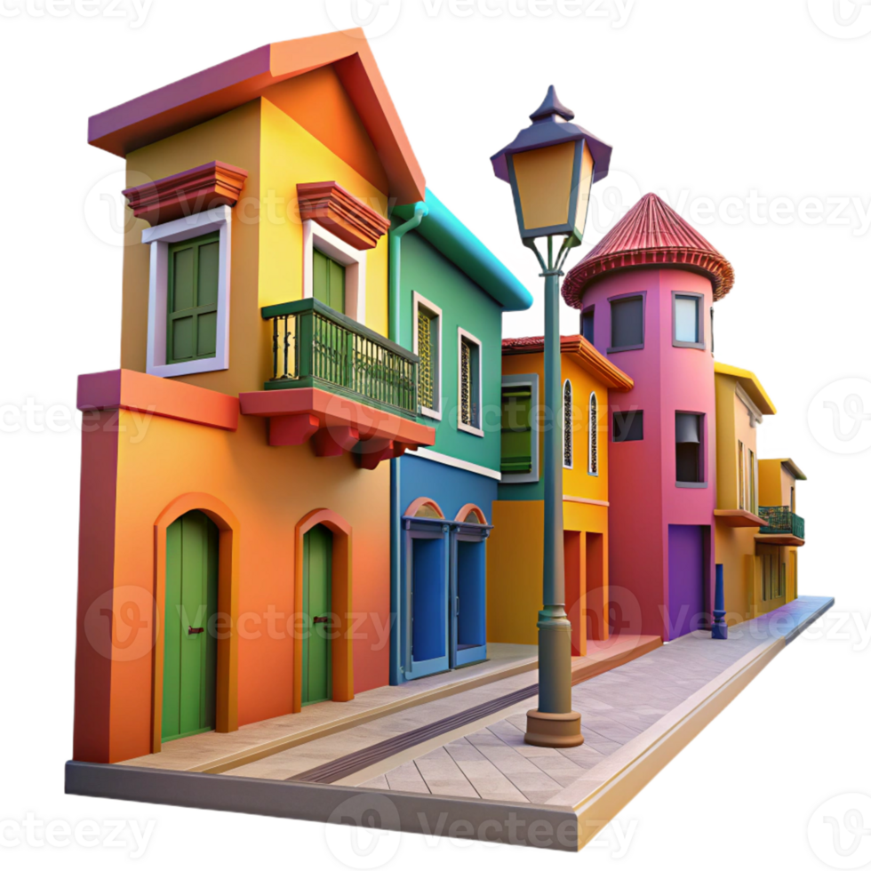 wonderful rustic A Vibrant Street Scene in a Latin premium png