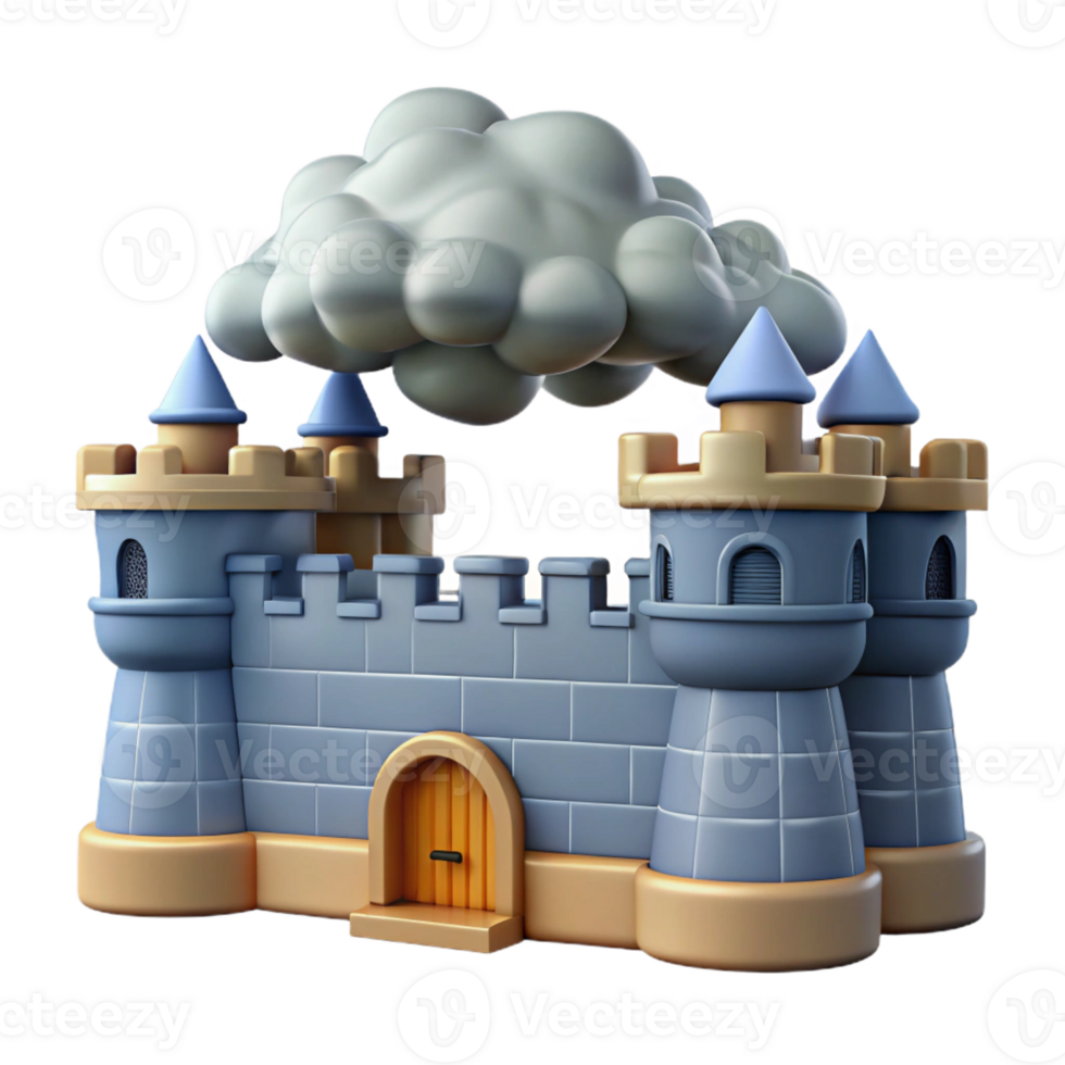 vibrant minimalist A Medieval Fortified City Wall Dramatic authentic png