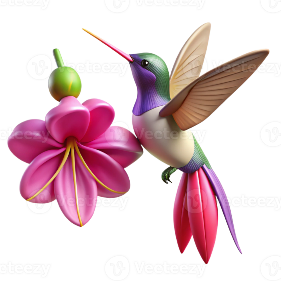 dramatic abstract A Tiny Hummingbird Hovering Beside a detailed png