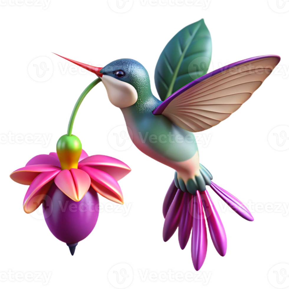beautiful creative A Tiny Hummingbird Hovering Beside a 4K png