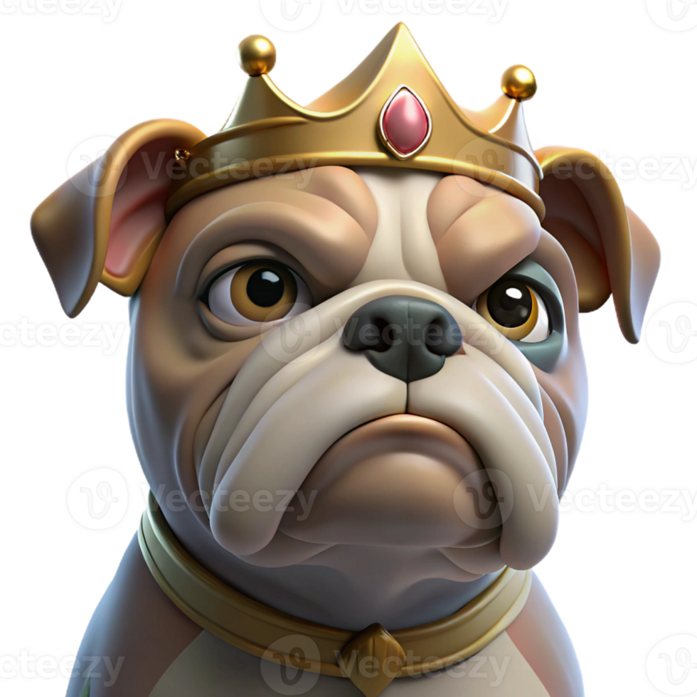 vibrant rustic A Grumpy Looking Bulldog Wearing a Tiny original png