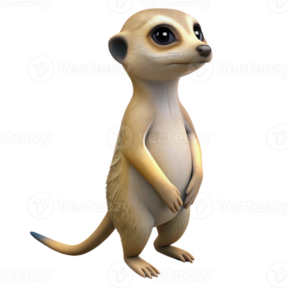 stunning abstract A Curious Meerkat Standing on Its Hind 4K png