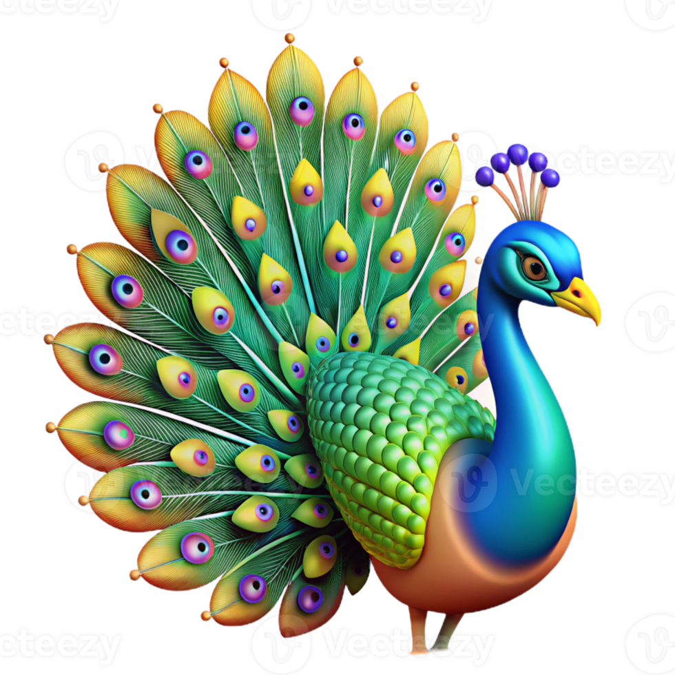 elegant modern A Colorful Peacock Displaying Its Vibrant genuine png