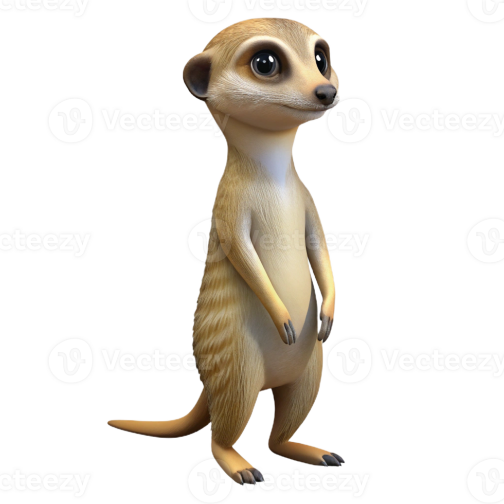 wonderful artistic A Curious Meerkat Standing on Its Hind authentic png