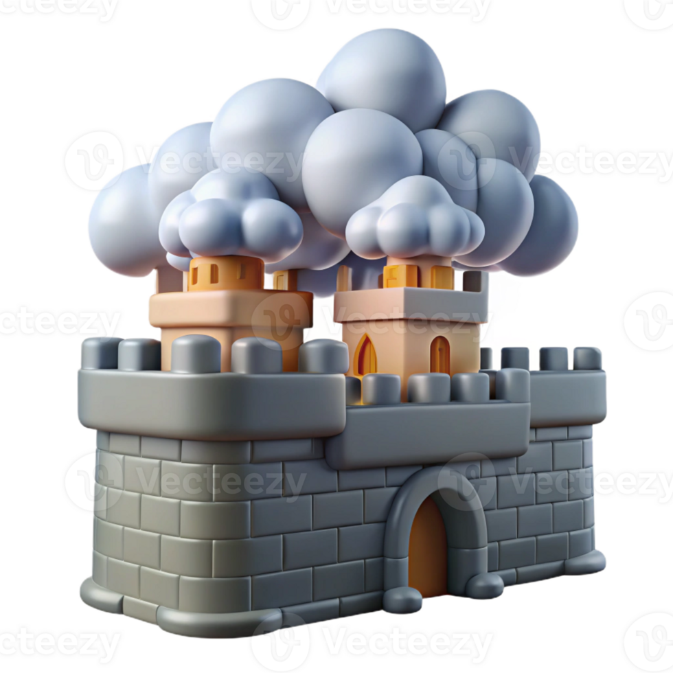 dramatic abstract A Medieval Fortified City Wall Dramatic detailed png