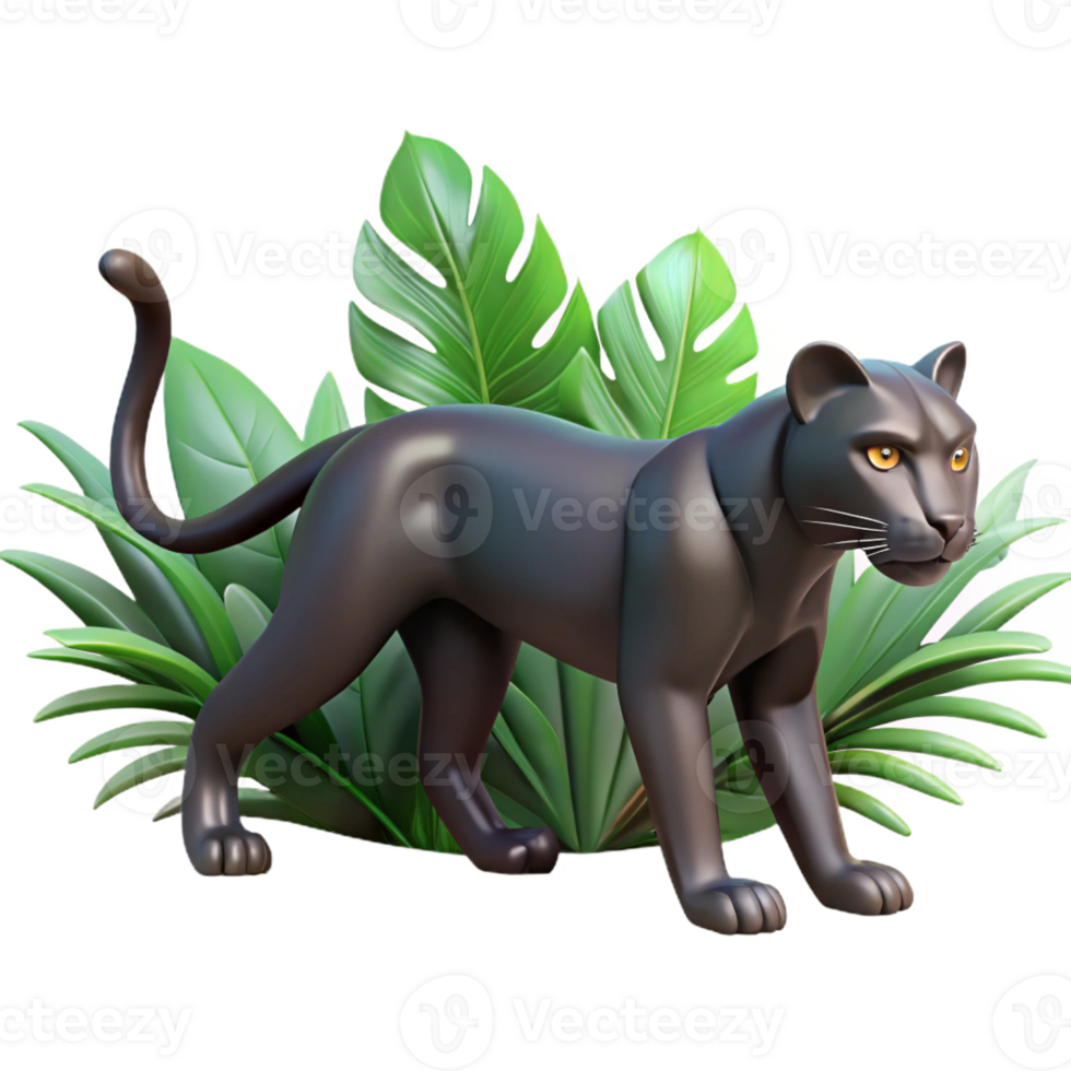 magnificent rustic A Sleek Panther Stalking Through the authentic png