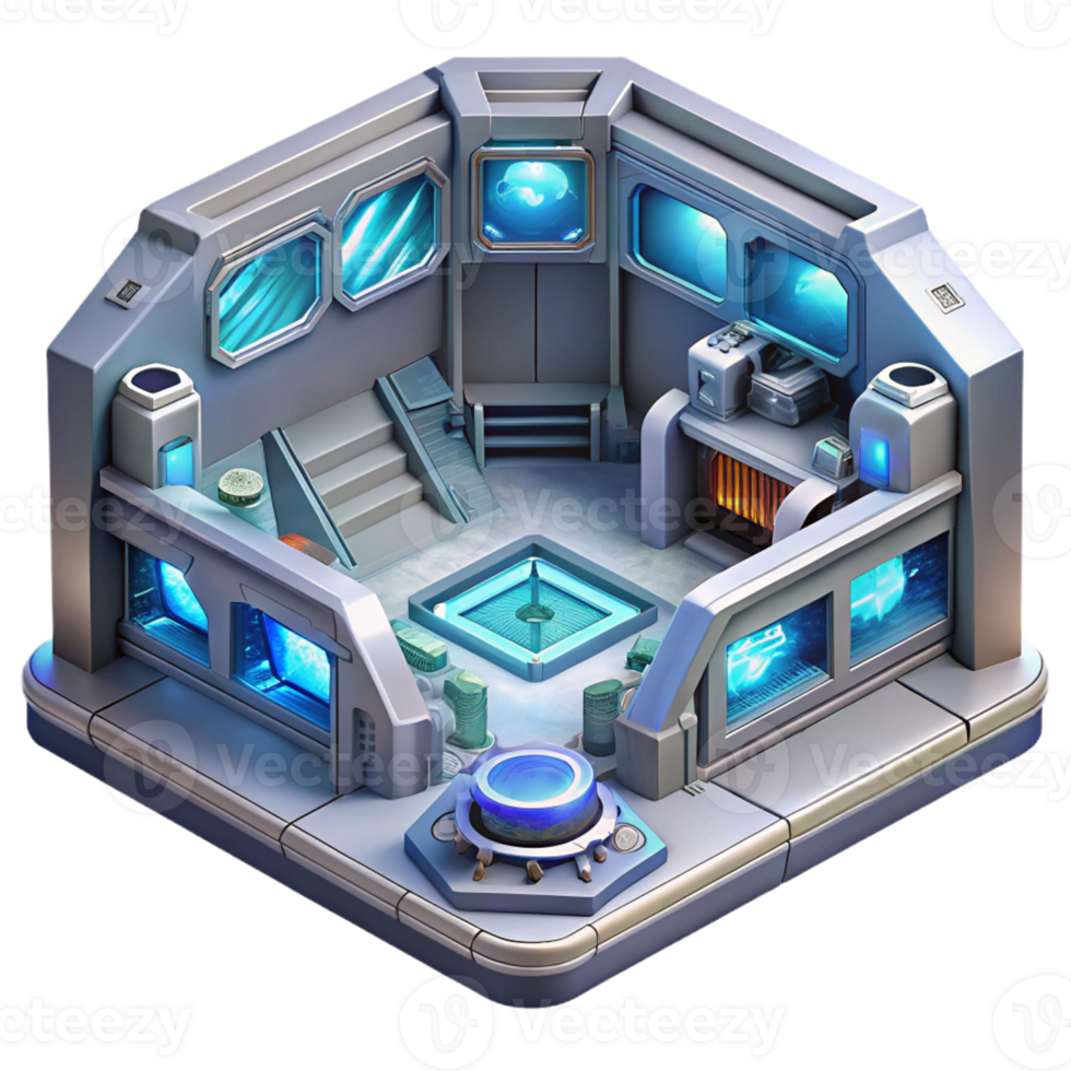 vibrant creative Space Station Interior Futuristic authentic png