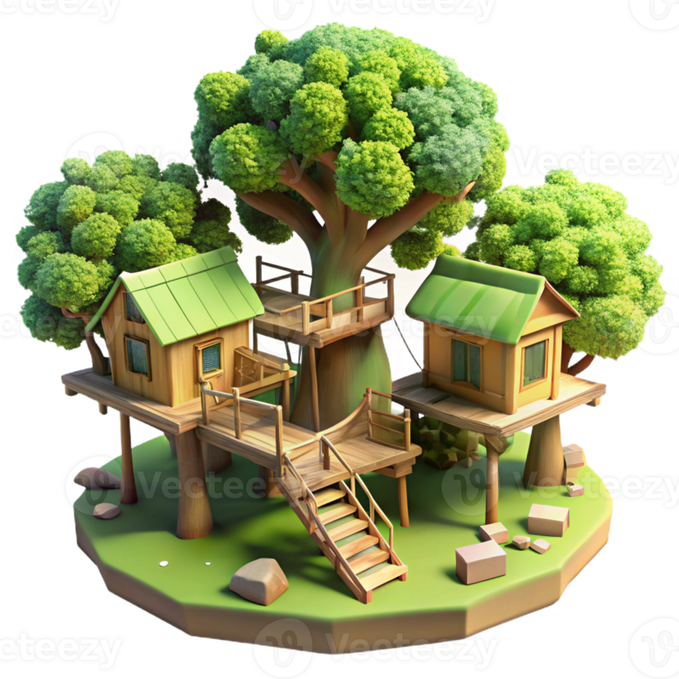extraordinary rustic Interconnected Treehouse original png