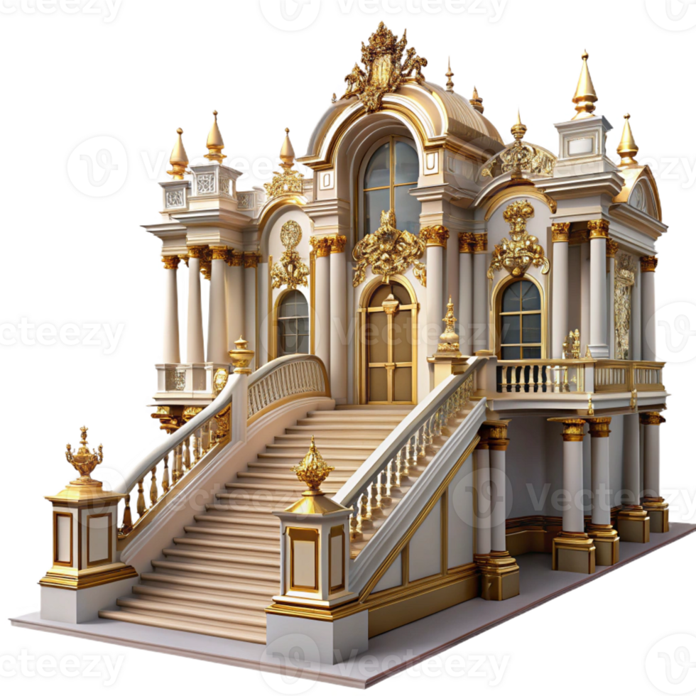 elegant rustic Baroque Palace Ornate Facade Gold exclusive png