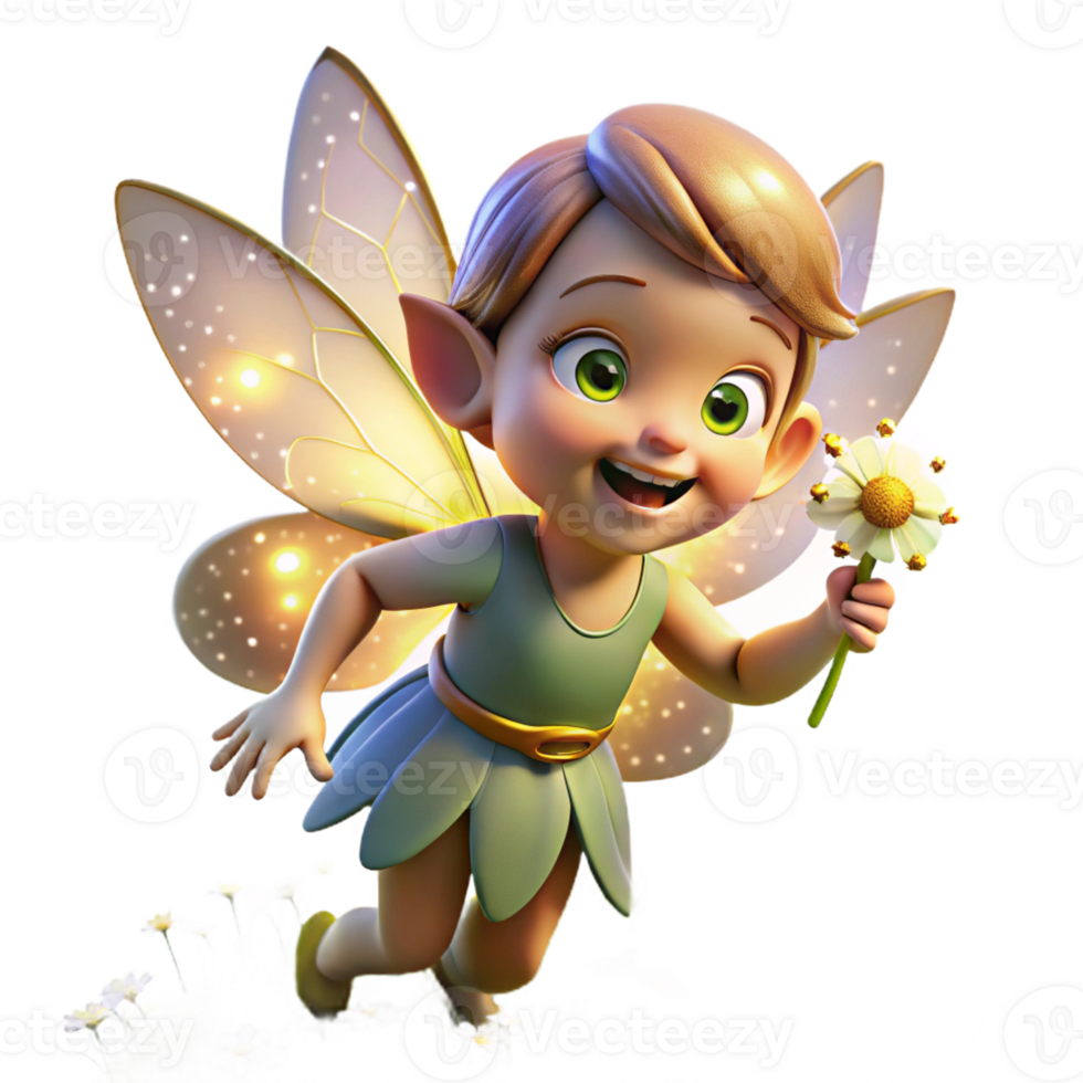 dramatic minimalist A Playful Pixie with Iridescent Wings and premium png