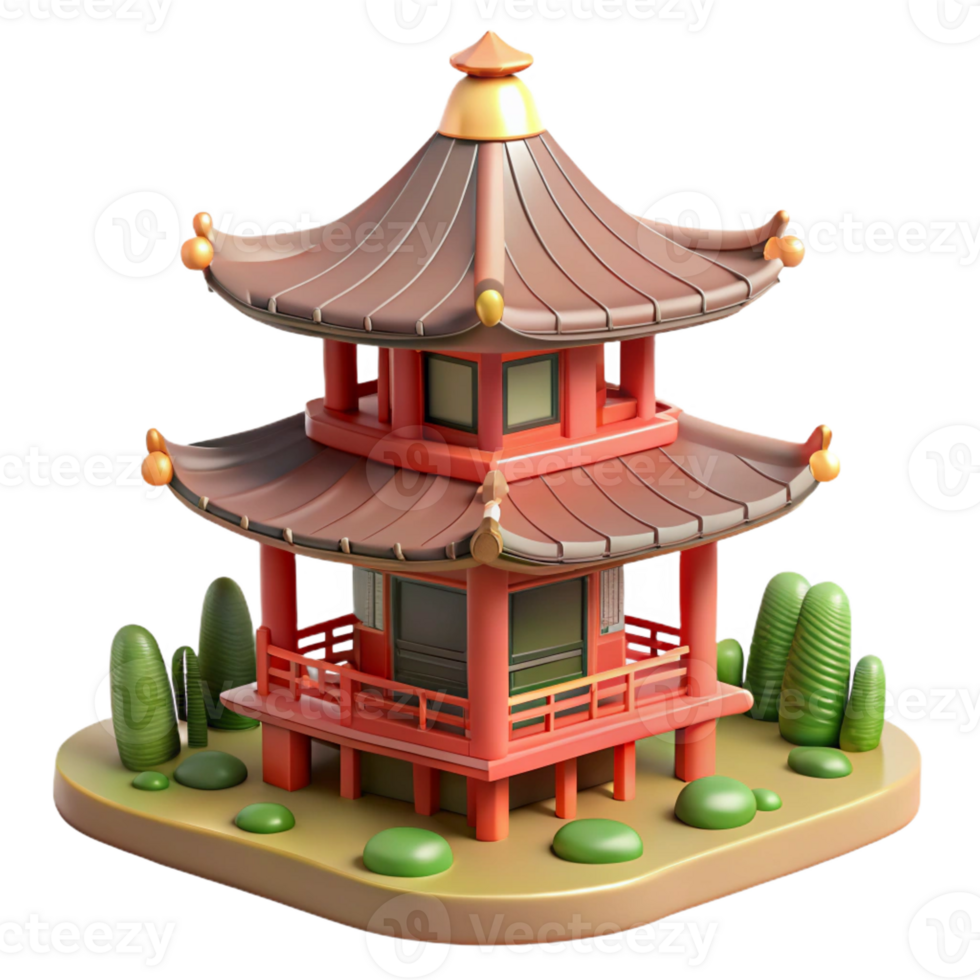 impressive artistic Traditional Japanese Pagoda Intricate professional png