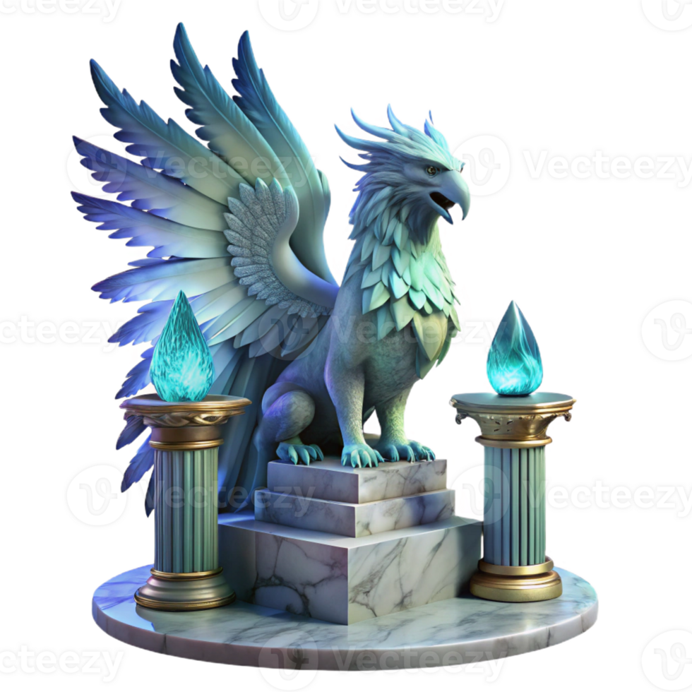 dramatic abstract A Majestic Griffin with Iridescent 4K png