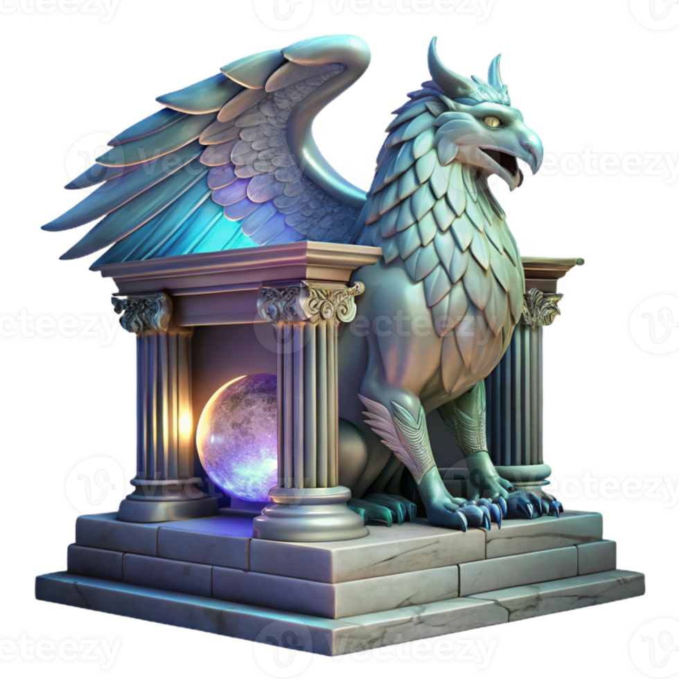 extraordinary contemporary A Majestic Griffin with Iridescent high quality png