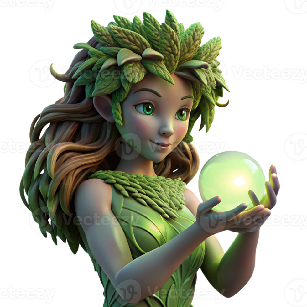 magnificent creative A Serene Dryad with Bark Like Skin and genuine png