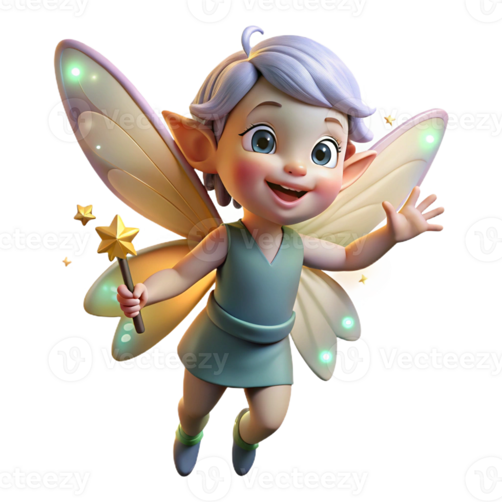 beautiful contemporary A Playful Pixie with Iridescent Wings and exclusive png
