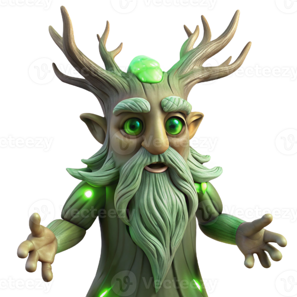 serene traditional A Wise Old Tree Spirit with Gnarled genuine png