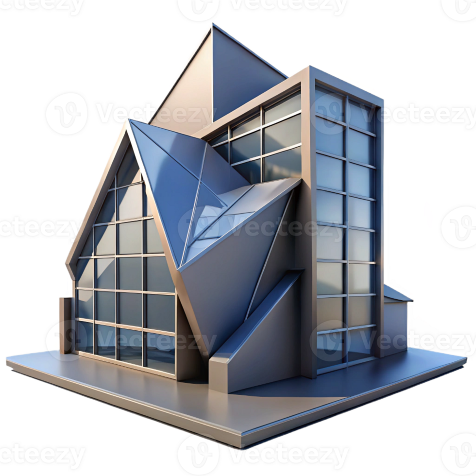 serene rustic Deconstructivist Office Building Sharp original png