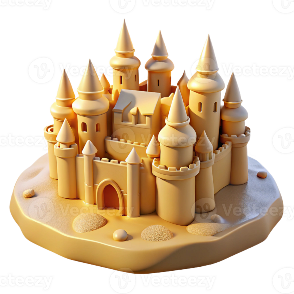 beautiful contemporary Sandcastle City Sculpted on a Beach high quality png