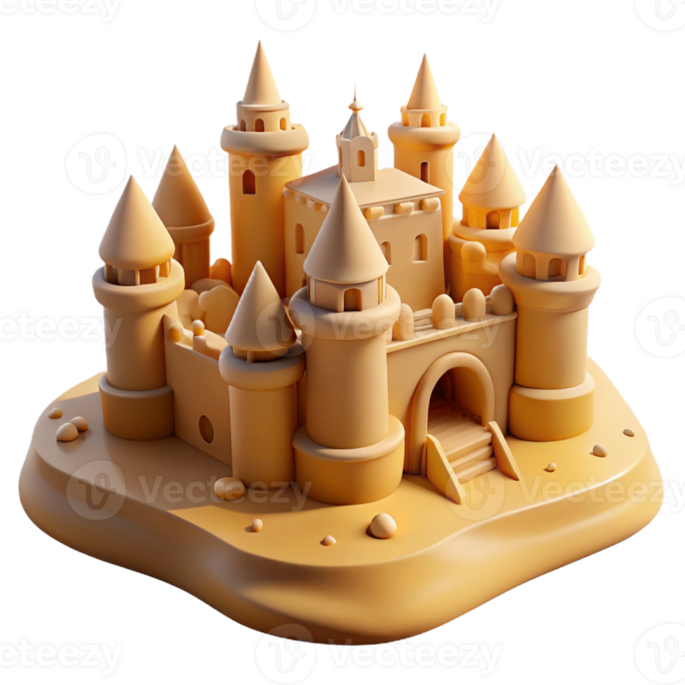 impressive abstract Sandcastle City Sculpted on a Beach exclusive png