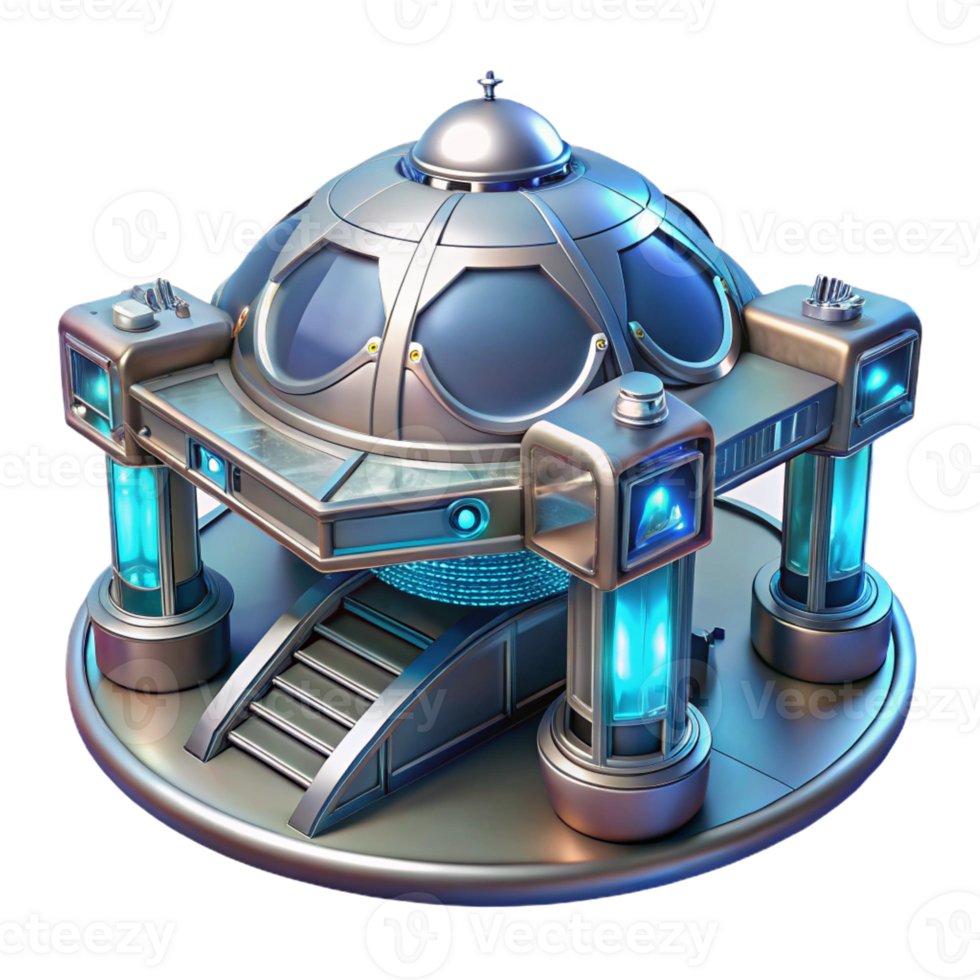 magnificent creative Futuristic Space Station Metallic high quality png