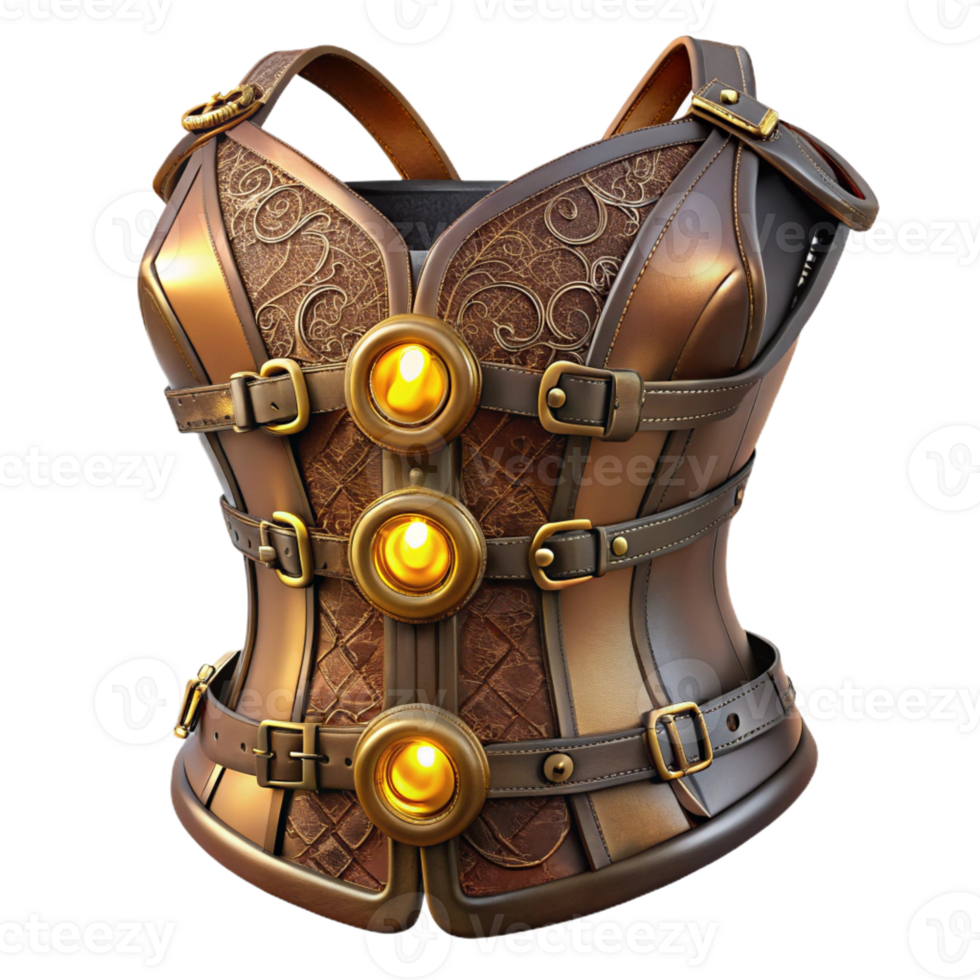 magnificent rustic A Steampunk Corset with Intricate Lace 4K png