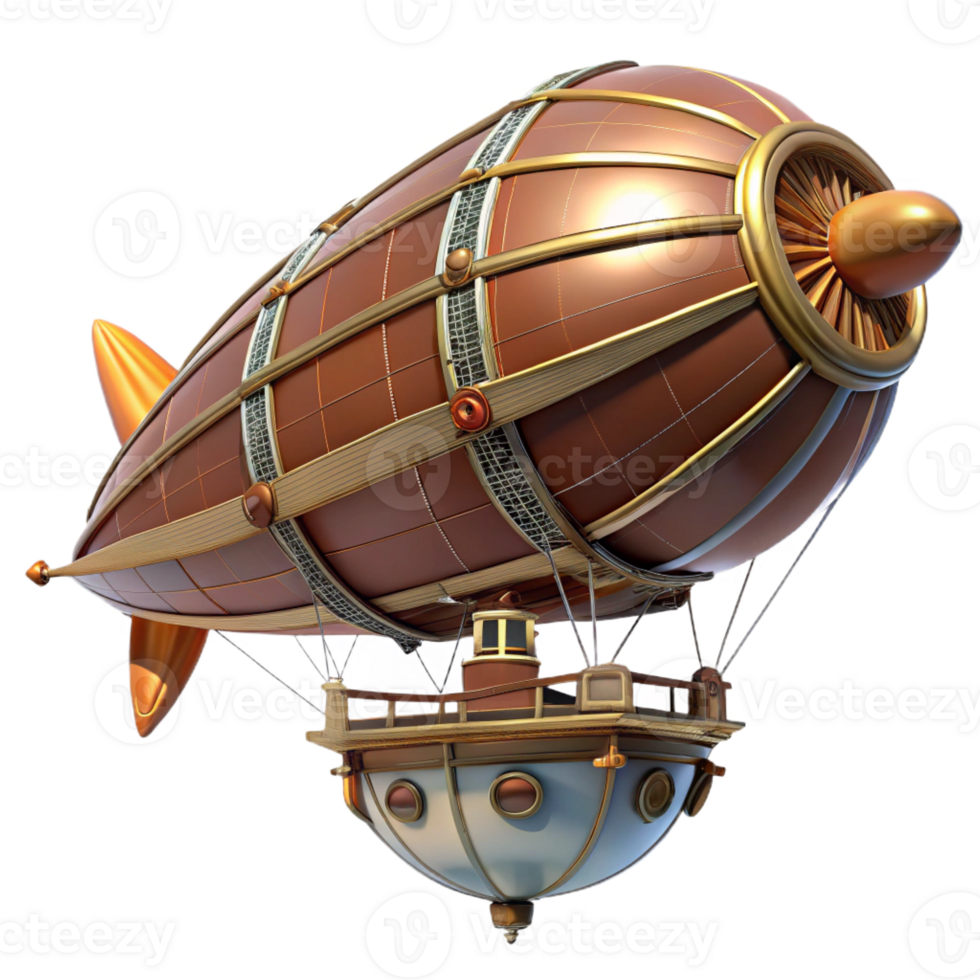 impressive rustic A Steampunk Zeppelin with Intricate authentic png