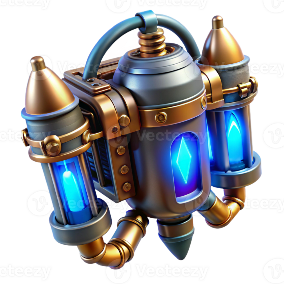 elegant abstract A Steampunk Jetpack with Intricate Brass 4K png