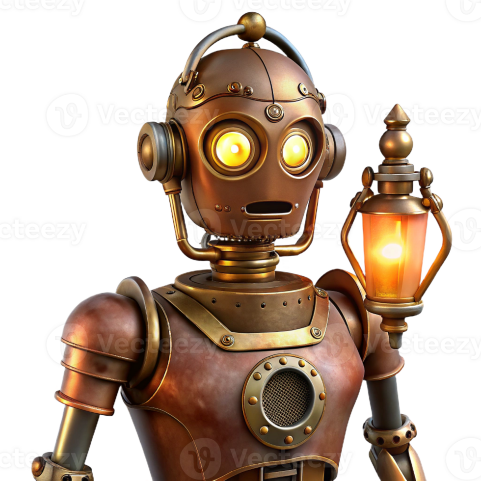extraordinary creative A Steampunk Automaton a Human Like Robot authentic png