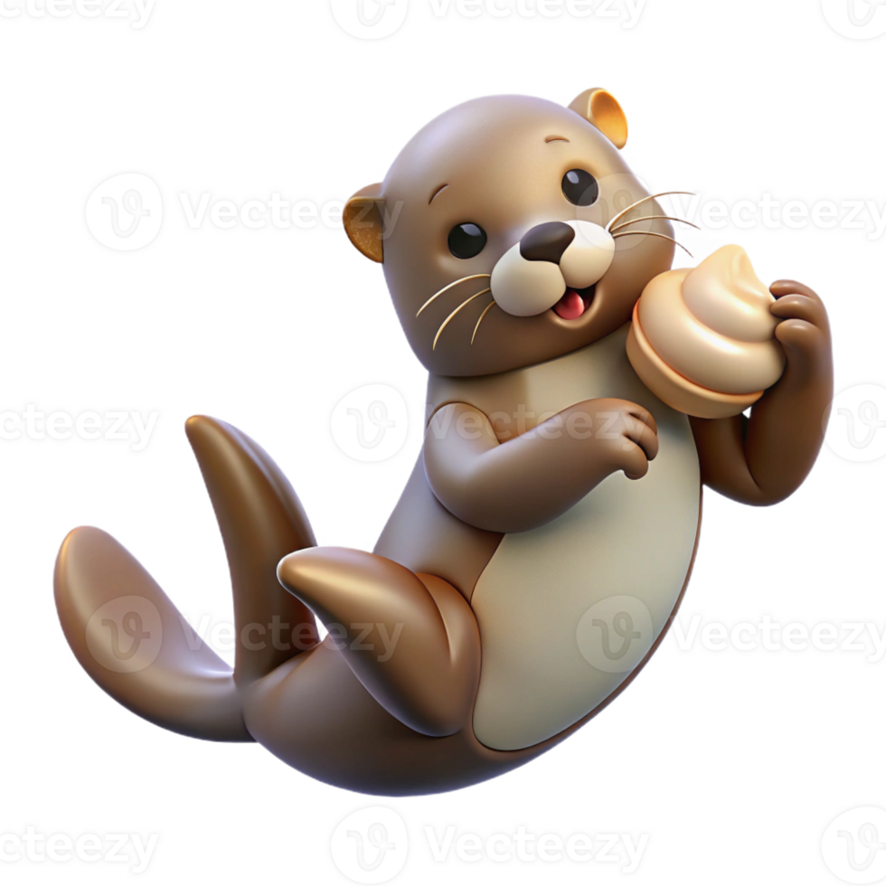 dramatic abstract A Playful Sea Otter Floating on Its Back genuine png