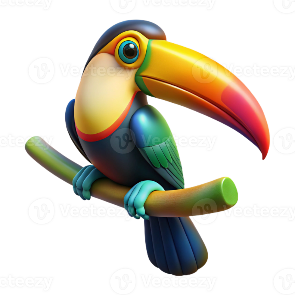 elegant abstract A Colorful Toucan Perched on a Branch professional png