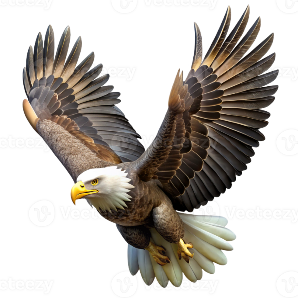 extraordinary artistic A Majestic Bald Eagle Soaring Through a professional png