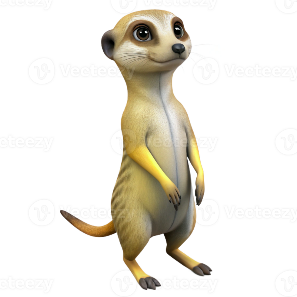 stunning creative A Curious Meerkat Standing on Its Hind premium png