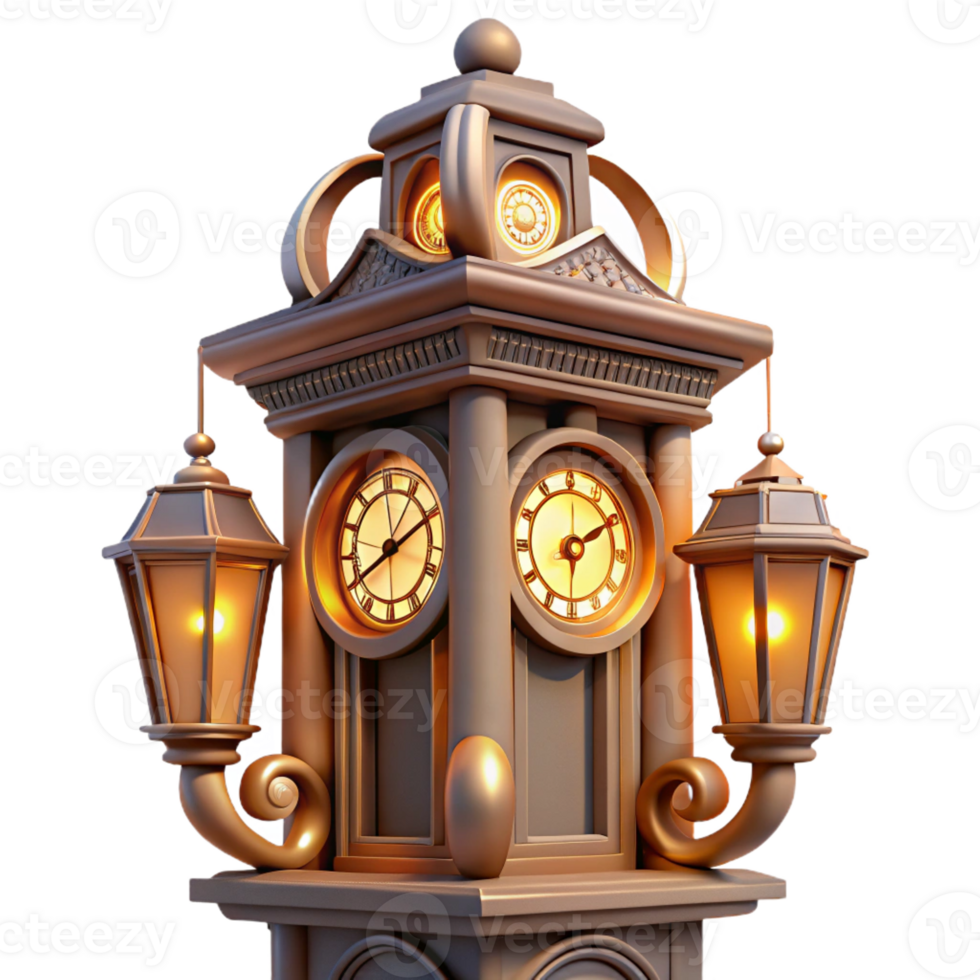 stunning artistic A Towering Art Nouveau Clock Tower authentic png