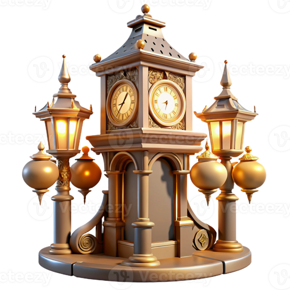 extraordinary abstract A Towering Art Nouveau Clock Tower premium png