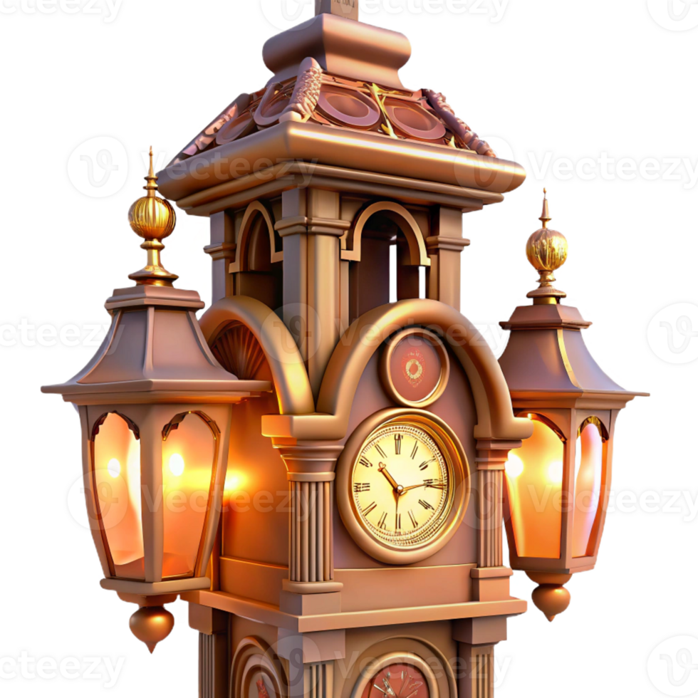 serene classic A Towering Art Nouveau Clock Tower genuine png