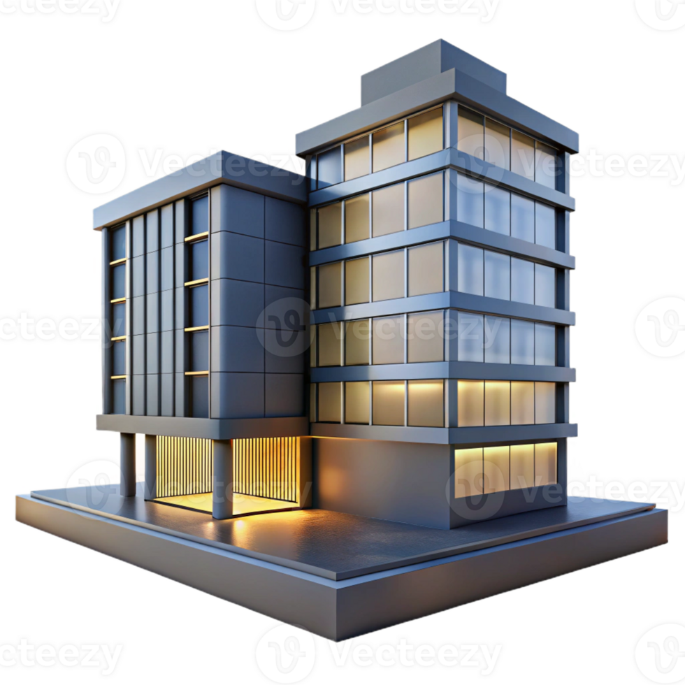dramatic creative A Sleek Minimalist Apartment Building 4K png