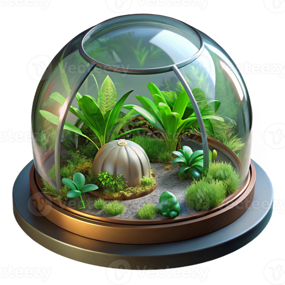 elegant abstract A Glass Dome Biosphere Filled with Lush exclusive png